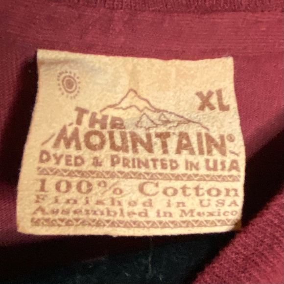 Vintage 2000s Y2K THE MOUNTAIN Dark Red Wild African Elephant Cotton T-Shirt XL - Picture 4 of 5